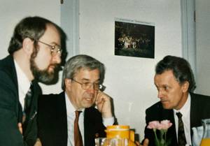 Foto (von links): Thomas Schirrmacher, Wilfried Reuter und Rudolf Diezel im Jahr 1994 © privat