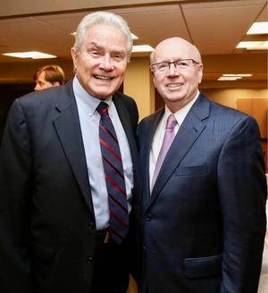 Luis Palau (left) with former WEA Secretary General Dr. Geoff Tunnicliffe Â© WEA