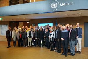 Photo: WEA Delegation at UNCCD in February 2020 in Bonn Â© BQ/Martin Warnecke