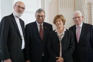 Photo: Thomas and Christine Schirrmacher with the President and Vice President of the Central Council of Jews, Dr. Josef Schuster and Abraham Lehrer © IIRF/Martin Warnecke