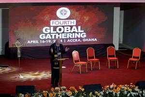 Photo: Thomas Paul Schirrmacher during his speech at the Global Christian Forum in Accra (Ghana) 2024 © BQ/Martin Warnecke