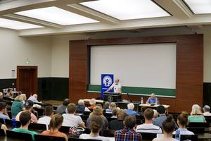 Photo: Thomas Schirrmacher during his ISHR lecture at the University of Freiburg (with audience) Â© BQ/Warnecke