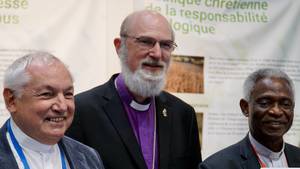 Photo: Archbishop of Marseille Jean-Marc Aveline, Thomas Schirrmacher and Car-dinal Peter Turkson Â© WEA/Esther Schirrmacher