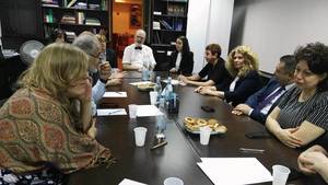 Photo: Thomas and Christine Schirrmacher in conversation with the chairmen and chairwomen of several Armenian human rights organizations Â© BQ/Schirrmacher